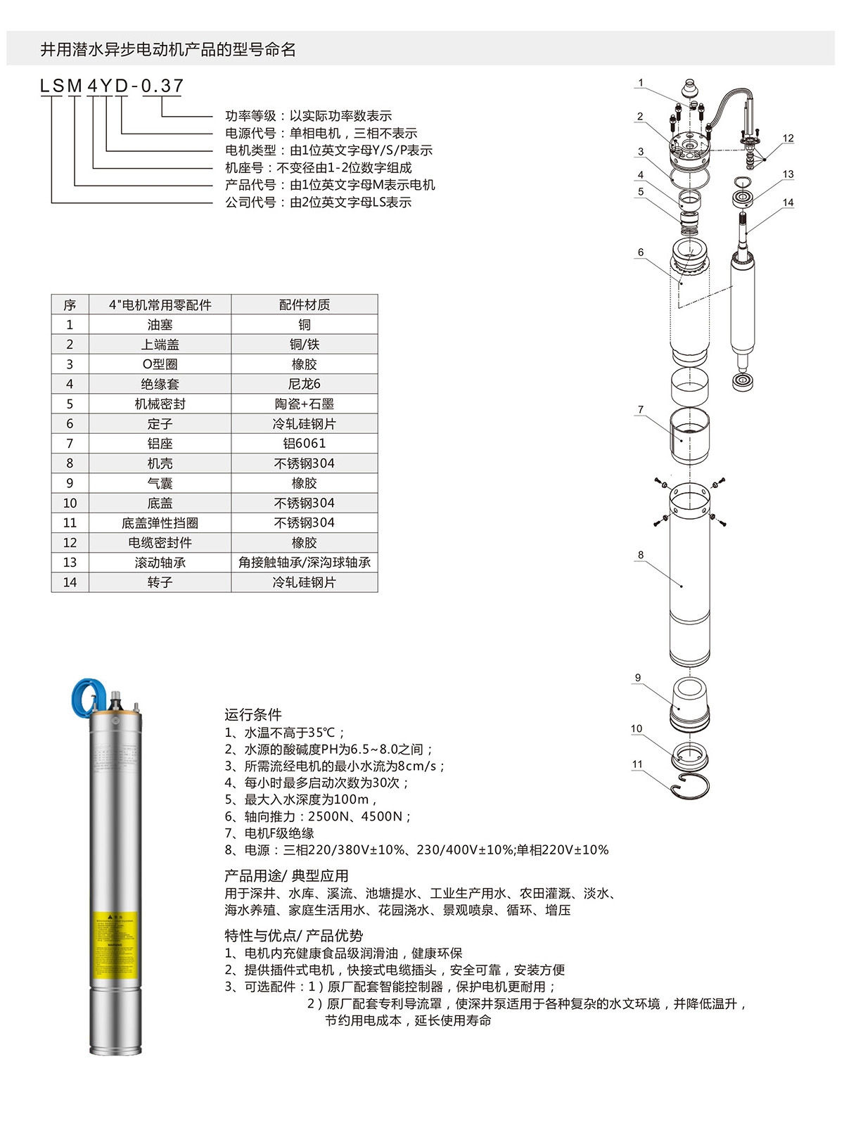 4寸充油潜水电机(图1)