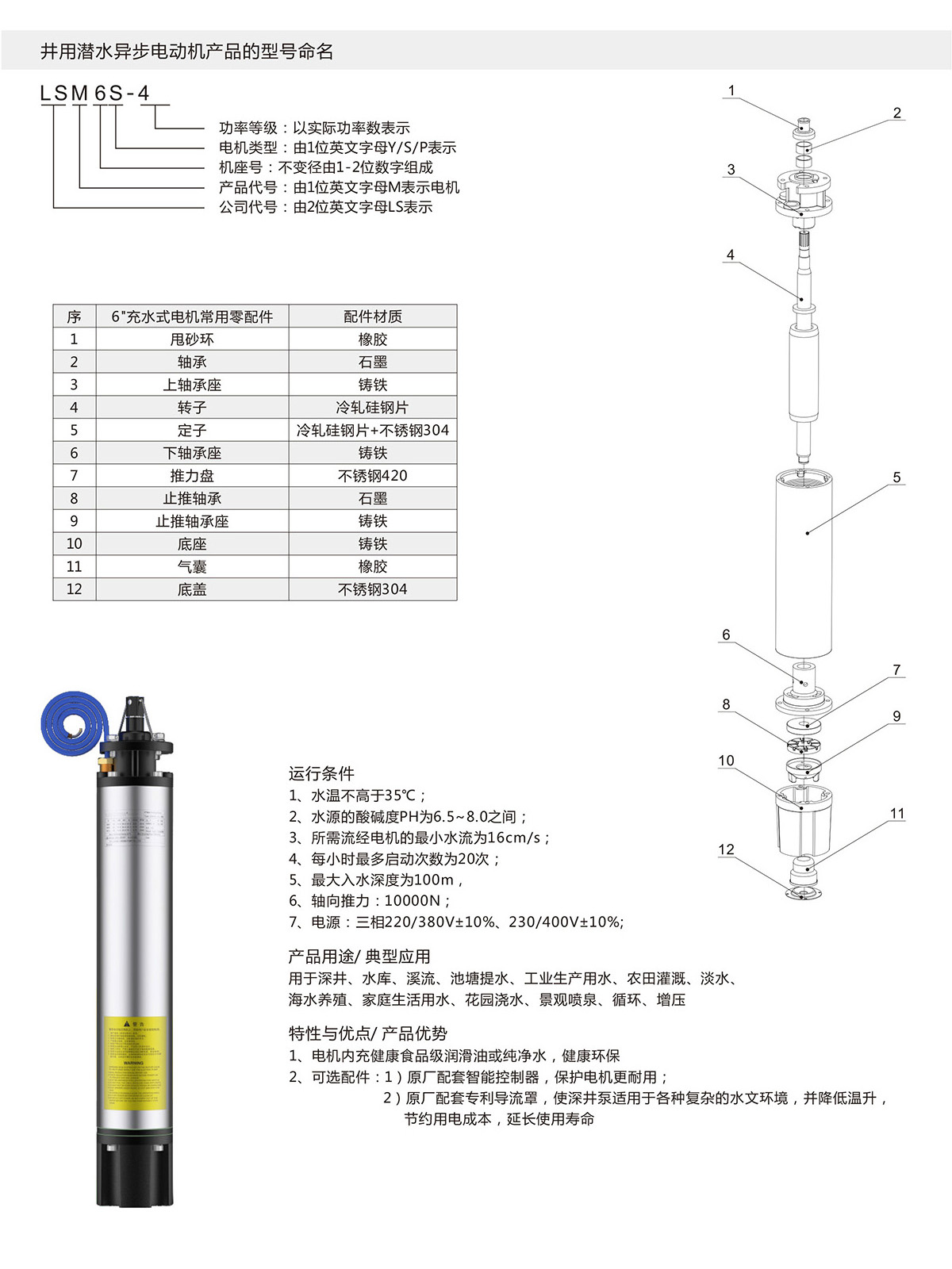 6寸充水式潜水电机(图1)